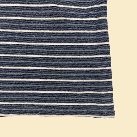 90s M polo striped shirt, vintage blue/grey short sleeve henley/polo Denim Ridge - Picture 10 of 10